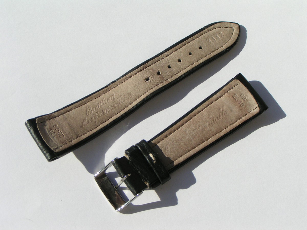 BREITLING BAND 22MM 111X 80/120 22/18 BLACK CALF STRAP