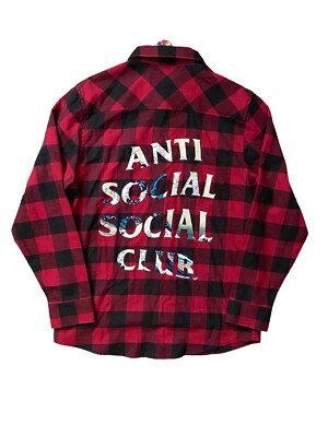 NEW Anti Social Social Club Shirt Mens Size Medium Red Buffalo