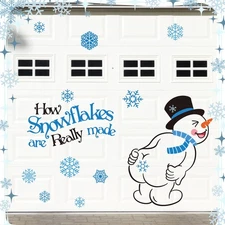 28 Pcs Christmas Garage Door Decoration Magnet Snowflakes Snowman Decals Chri...