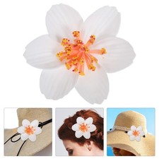 20Pcs Reusable Eva Artificial Plumeria Flowers White for Hawaiian Lei Hair Clips