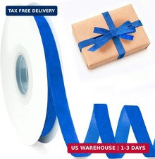 Velvet Ribbon 3/8 Inch x 25 Yards - Blue Velvet Ribbon, Soft Single Face, Non-Fa