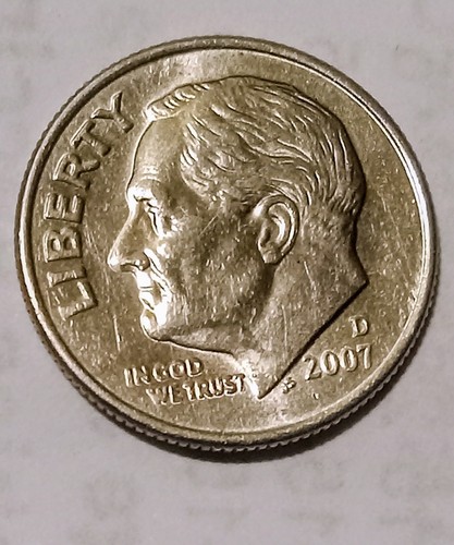 2007 D Roosevelt Dime Dye Clash On Top Of His Eye - Picture 3 of 8