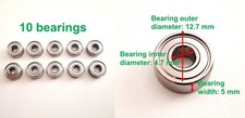  Qty.10 Small Miniature Ball Bearings Micro Mini Affordable. OD 12.7mm,ID 4.7mm