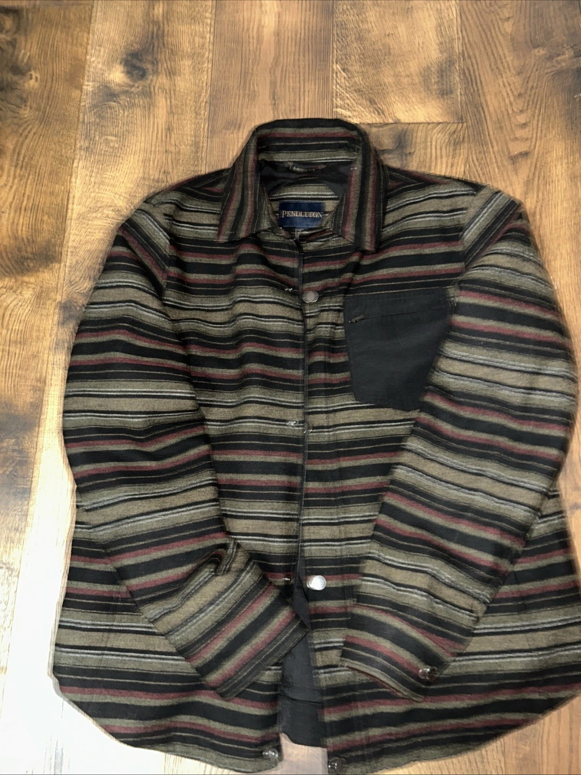 Pendleton Jacket Sz L Mens Conway Flannel w/Bandlands Wool Blend Lined