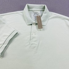 J.Crew Polo Shirt Mens Medium Mint Green Classic Mesh Knit Short Sleeve Pique