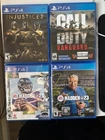 PS4 Game Lot Madden 21 And 23, Call of Duty Vanguard, Injustice 2 Legendary Ed.