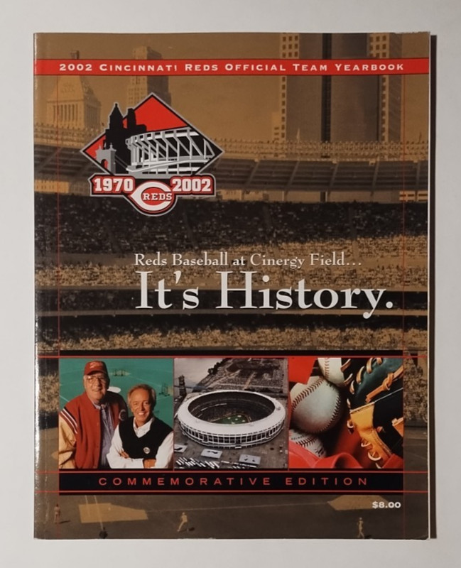 Cincinnati Reds 2002 Final Season Riverfront Stadium Official Team Yearbook Rare