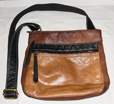 Fossil Crossbody Bag Pebbled Goatskin Leather Purse Tricolored Read