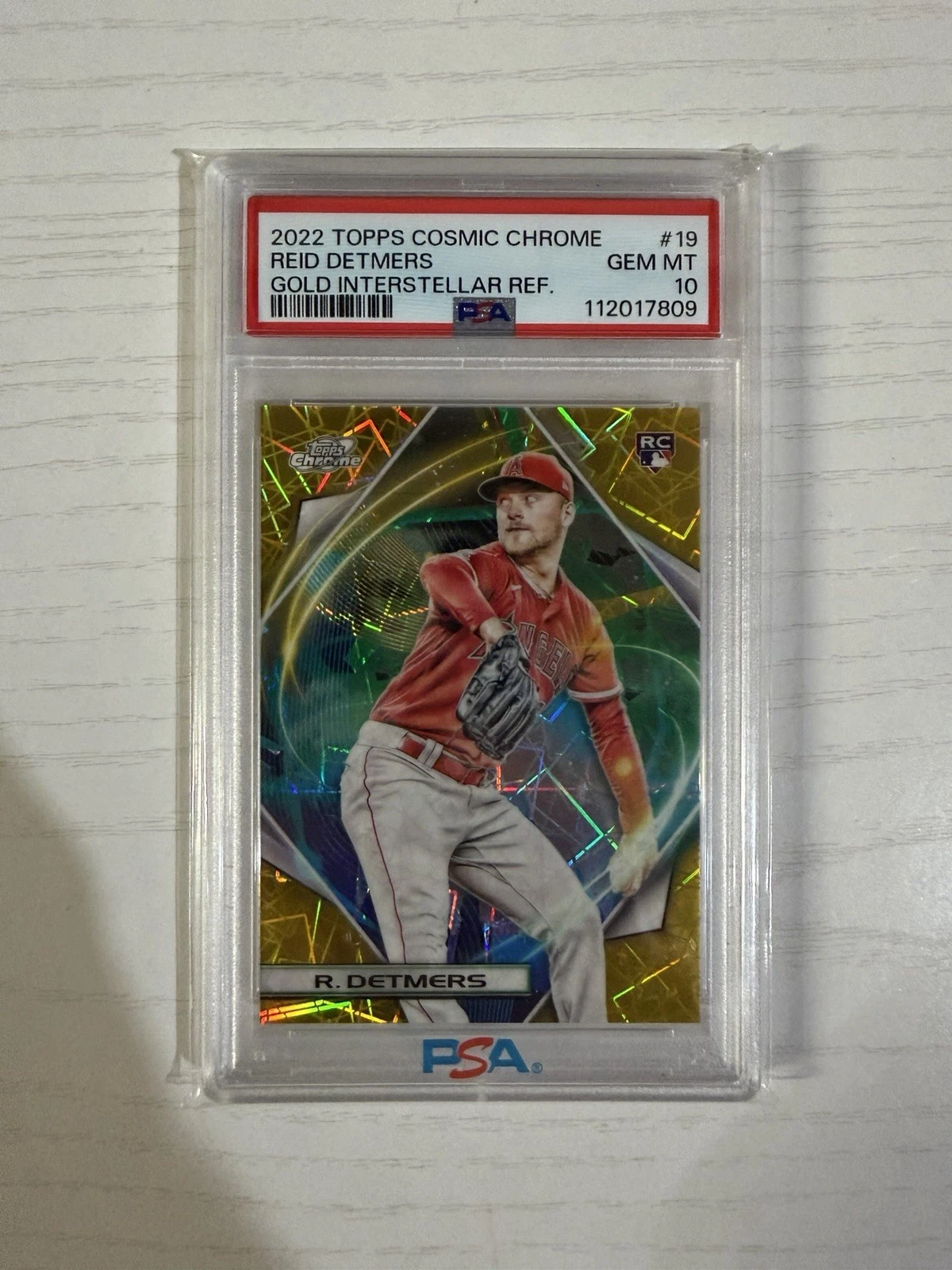 Reid Detmers 2022 Topps Cosmic Chrome Rookie Gold /50 PSA 10