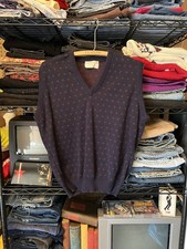 Vintage Lord Jeff Sweater Vest Men  s Large Blue V Neck Lambswool Blend Made USA