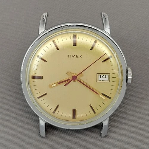 Vintage 1970s Timex Mercury Date Watch 16560-02576 - RUNNING, Head Only