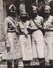 Cute WAC Military Women in Uniform Vintage WWII Overseas Snapshot Photo