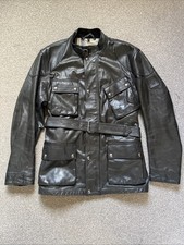 Belstaff Leather 1966 Panther Leather Jacket Black Brown Uk48/it58 3XL - 4XL