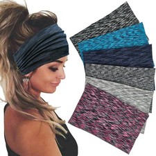 6 Pack Wide Headbands For Women, Stretch Head Bands, Space Dyed