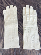 Vintage 60's Real French Kid White Leather Gloves