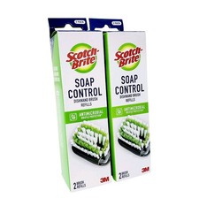 Scotch-Brite Soap Control Dishwand Brush Refills 2-pack FOUR Refills New