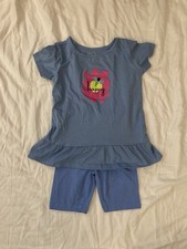 4T Tales Stories girl clothes - 2 piece outfit nature and text theme