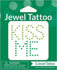 Kiss Me St. Patrick's Day Irish Green Holiday Theme Party Favor Jewel Tattoo