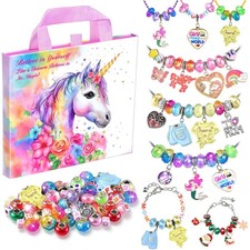 Girls Charm Bracelet Making Kit - Unicorn Jewelry Supplies Small/Medium, Pink