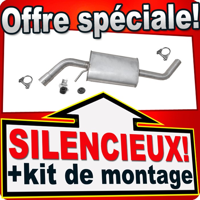 Silencieux intermédiaire en acier inoxydable pour Volkswagen T4 2.5 TDI court