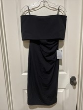 New Vince Camuto Nordstrom Black Off Shoulder Formal Cocktail Dress Size 2