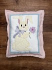 Spring Bunny Appliqué Pillow, Farmhouse Style, Shabby Chic, Vintage fabrics, — photo 1
