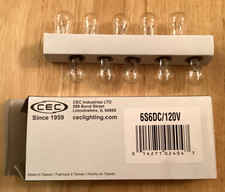 CEC Industries 6S6 DC 120V Bulbs, 120 V, 6 W, BA15d Base, S-6 shape Box of 10