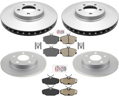 Coated Rotors & Brake Pads Fits Ford Taurus With 4 Wheel Disc Brakes 2001-2007