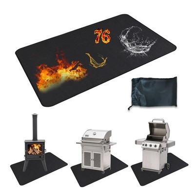 76x48'' Fireproof Grill Mat Double Sided,Waterproof Heat Resistant Deck Protector