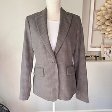 BCBGMAXAZRIA Jackets Women's Wool Blend One Button Gray Blazer Size M