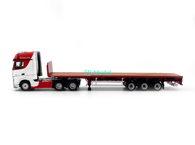 BN GCD 1:64 Red Actros Gigaspace Scalable Trailer Truck Model