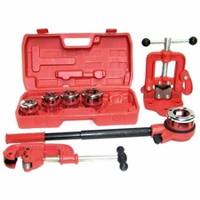 Ratchet Pipe Threader Handheld Pipe Threading Tool w/5 Dies Set +Pipe Cutter