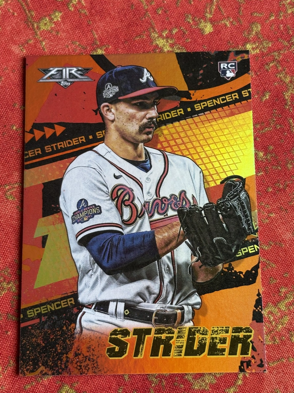 2022 Topps Fire Spencer Strider Orange /299 #32 RC Rookie Atlanta Braves