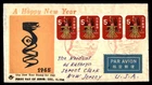 Mayfairstamps Japan FDC 1965 strip a Hapy New Year air mail First Day Cover aax_