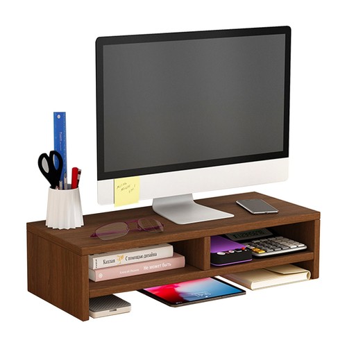 Monitor Riser Desk Organizer Ergonomic Stand Wooden with Storage Compartment - Zdjęcie 9 z 10