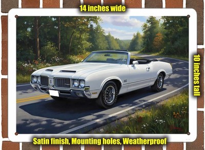 Metal Sign - 1970 Oldsmobile 442 9 Oil Painting - 14x10