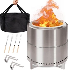 Smokeless-Firepit Portable Outdoor Pits with Stand for Camping Low Smoke Stove