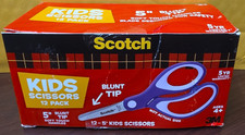 Scotch 5" Soft Touch Blunt Tip Kids Scissors, Box of 12 Count /Purple
