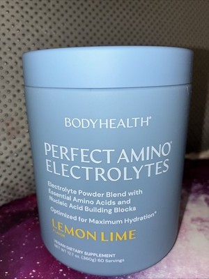 BODY HEALTH Perfect Amino Electrolytes Lemon Lime Vegan/Keto, 60 Serving 12.7 oz