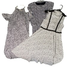 Banana Republic, H&M, Michael Kors Women's Midi Dresses S/6 Black White