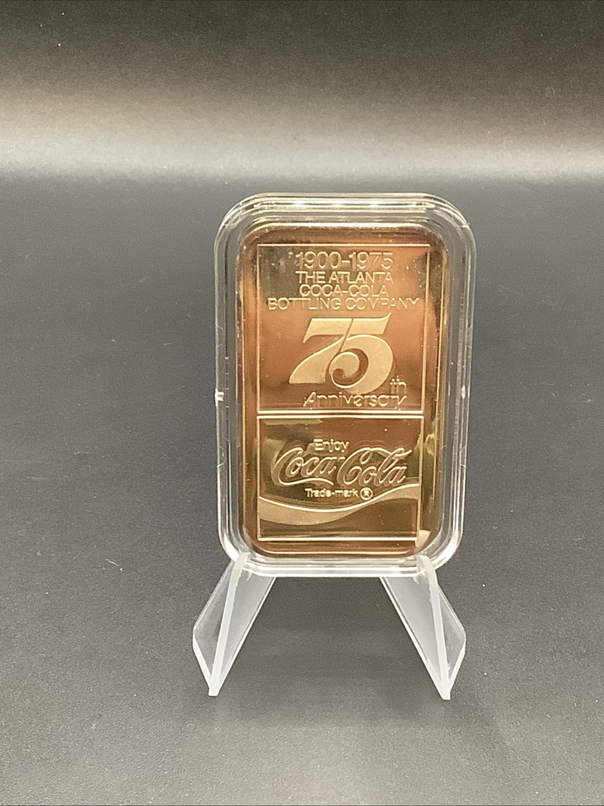 1975 Coca Cola 75th Anniv Atlanta Georgia Rare Bullion .999 Silver 1 Oz Art Bar