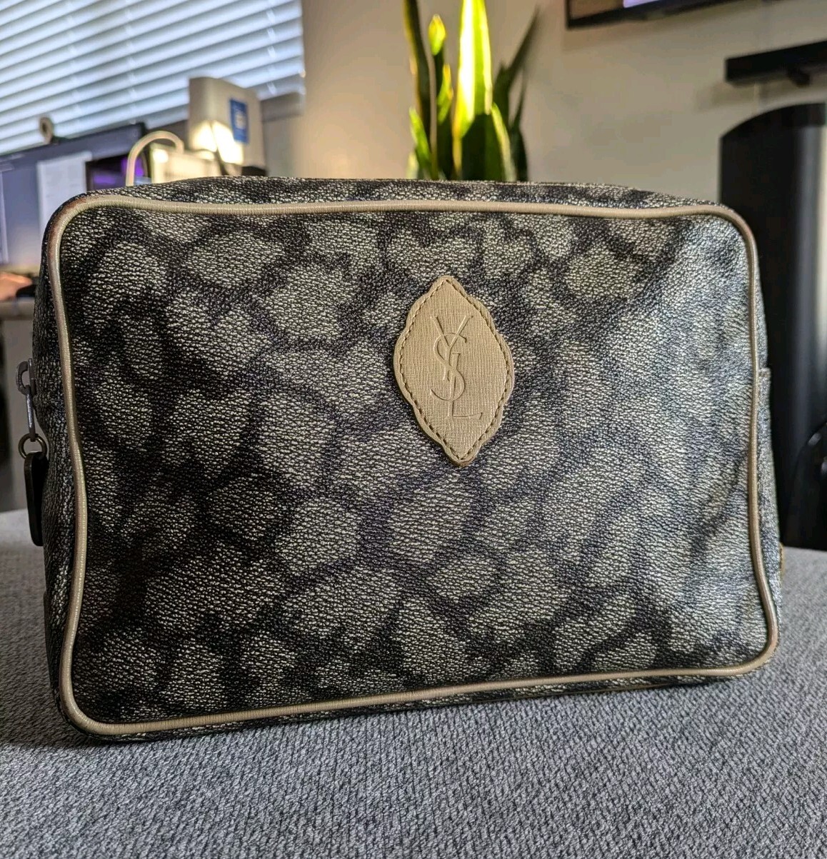 BORSA POCHETTE VINTAGE YVES SAINT LAURENT PVC grigia grigia