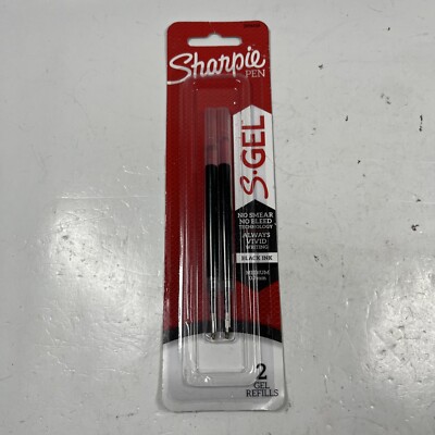 Sharpie S-Gel Gel-Ink Pen Refill Medium Point Black Ink 2/Pack NEW