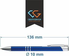 100 Kugelschreiber Aus Metall Mit Gravur – Xonic Design, Blau, Aluminium | Inkl. Lasergravur Ihres Textes