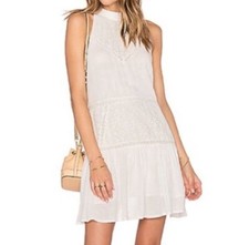Lovers  Friends Cream High Neck Eyelet Dress Off-White Medium