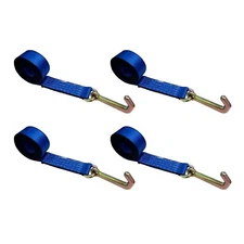 4 Pack Heavy Duty G70 2" x 10' Mini J Hook Towing Strap for Trailer Wrecker