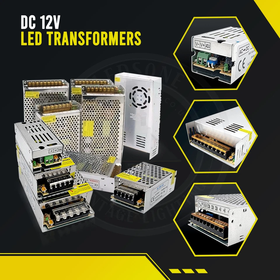DC 5V/12V/24V LED Transformer 240V 12W-720W LED Power Supply IP20 - Foto 4