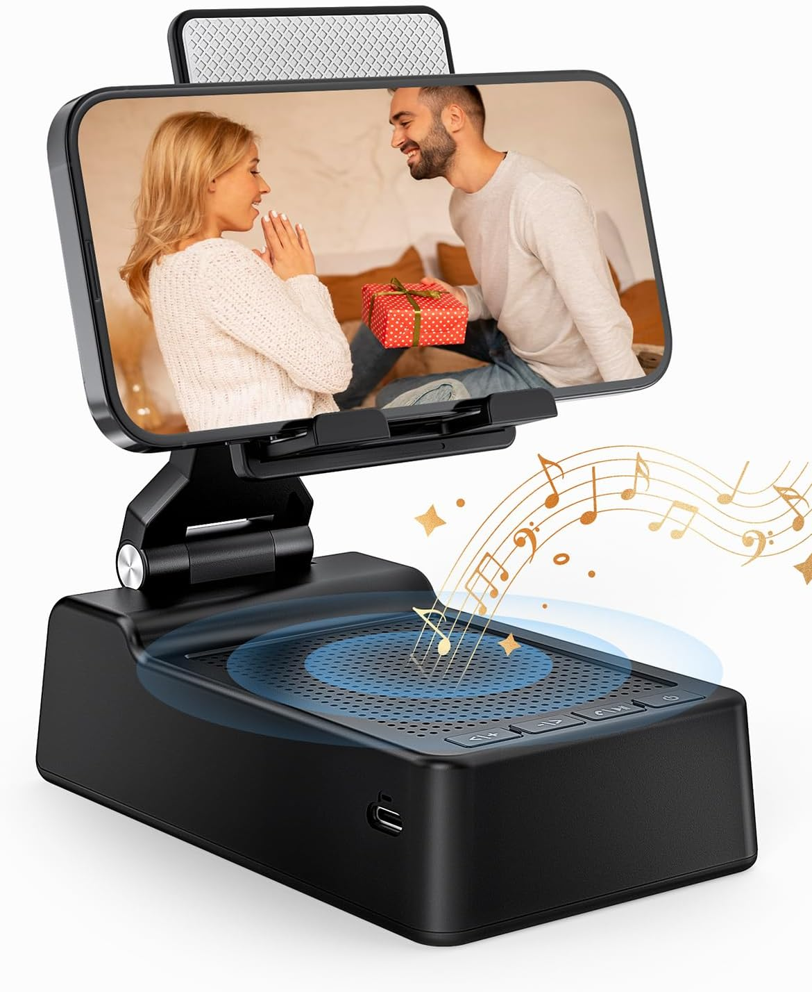 Phone Stand with Bluetooth Speaker, HD Sound, Gift for Men Women, Iphone/Android-image