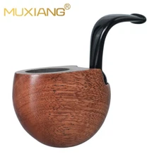 MUXIANG Rosewood Vest-pocket Tobacco Pipe 3mm Bent Curved Taper Stem Mouthpiece