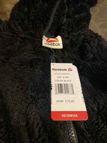 Reebok Baby Girl’s 0-3 Months 1 Piece Snow Suit Black Or Blue MSRP: $75.00 - Picture 2 of 12